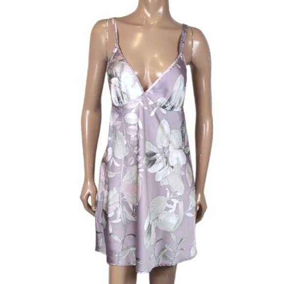 La Vie En Rose Other - 3/$20 La Vie En Rose Satin Floral Cami Nightgown Babydoll Lingerie Slip Dress